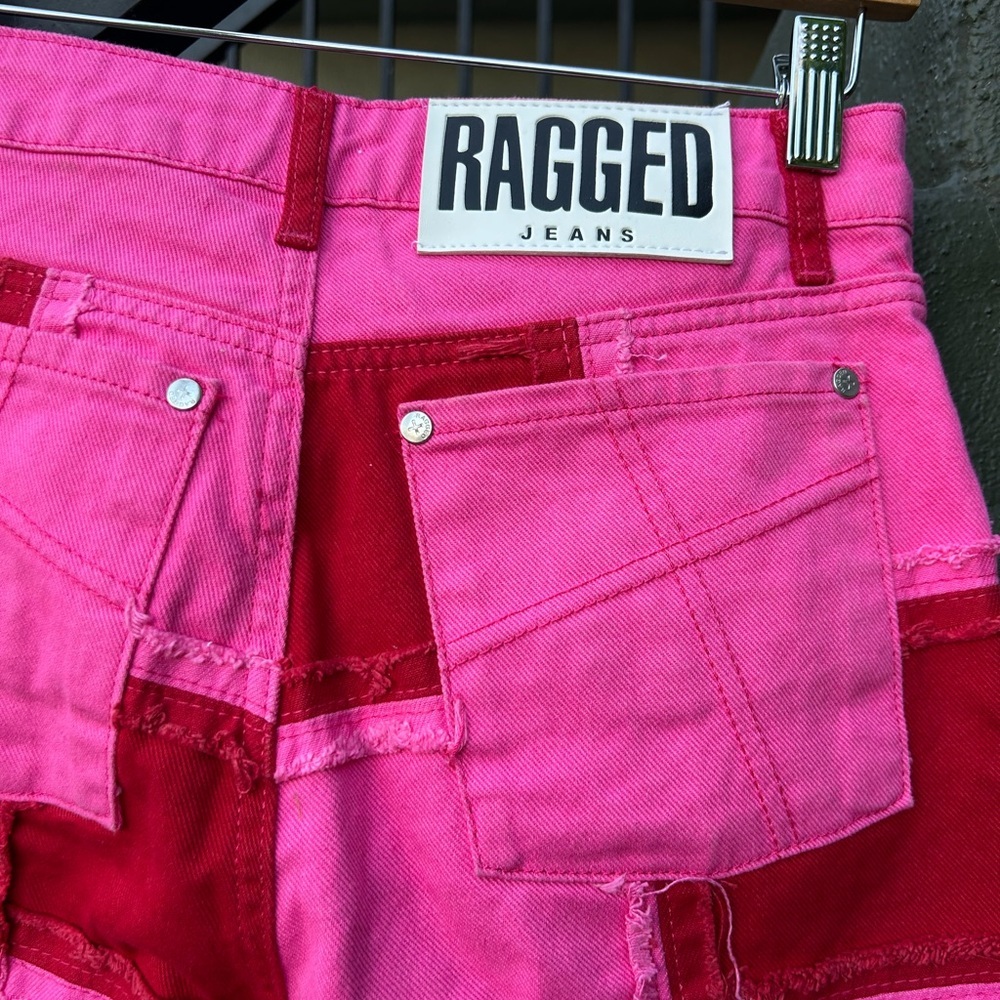 The Ragged Priest Pink Muse Checkered Jeans Dolls Kill Raver EDM Rave Festival - Picture 7 of 7